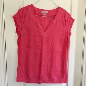 Coral pink tunic with embroidery